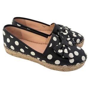Kate Spade Polka Dots Platform Espadrilles Flats Size 8.5
